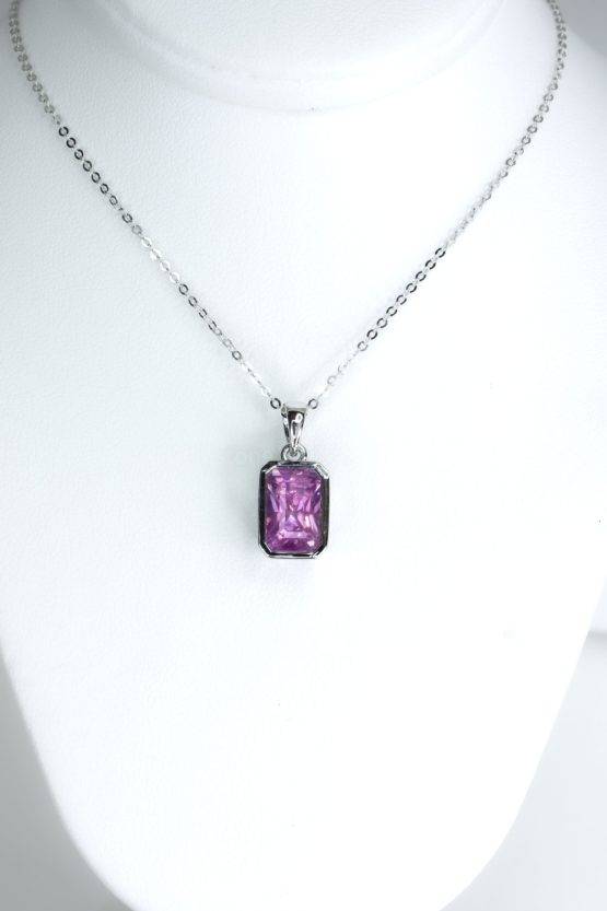 3.10ct unheated Violet Sapphire Pendant in 950 Platinum - 1982632-2