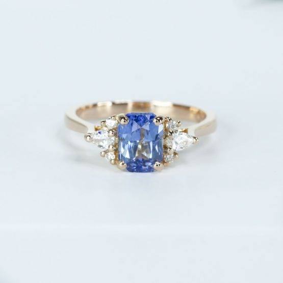 Unheated Sapphire and Diamonds Ring