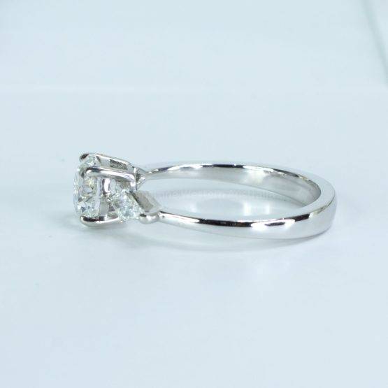 1ct GIA Round Diamond Ring with side Kite Diamonds - 1982635-1