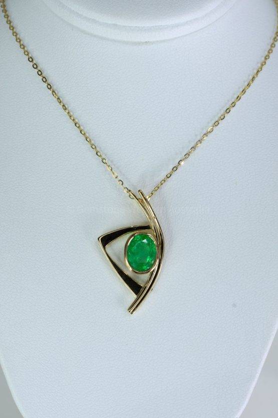 1.58ct Green Emerald Pendant Natural Colombian Emerald - 1982637-2