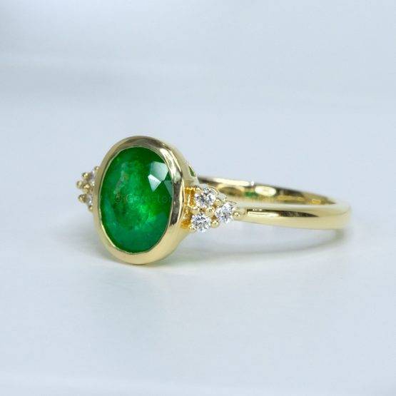 yellow gold Colombian emerald ring- 1982641-1