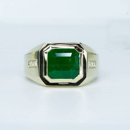 Natural Emerald Men's Ring