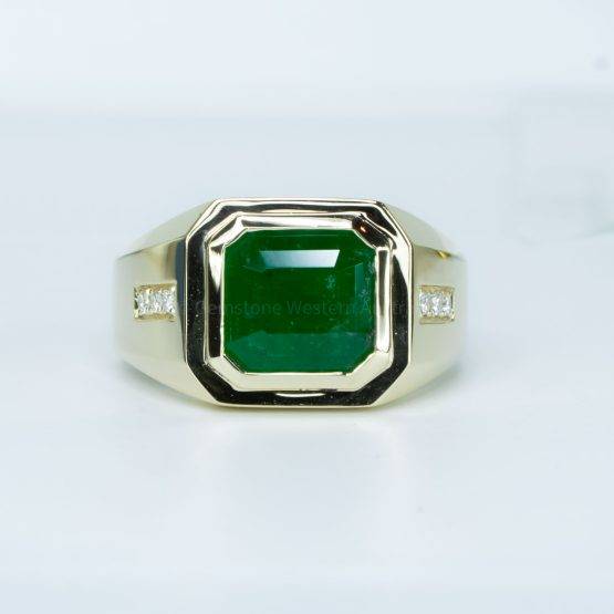 3.9ct Natural Emerald Mens Ring - 1982655