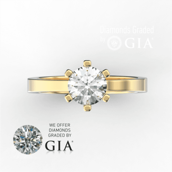 1.0 Carat D VVS1 Round Diamond Engagement Ring in 18k gold GIA certified