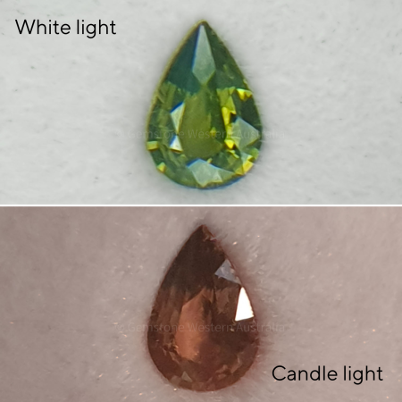 front view of 0.70 ct Natural Alexandrite Loose Gemstone Pear Cut