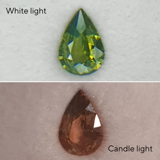 front view of 0.70 ct Natural Alexandrite Loose Gemstone Pear Cut