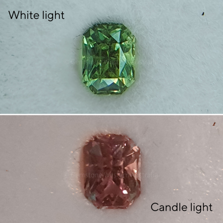 front view of 0.80 ct Natural Alexandrite Loose Gemstone Emerald Cut