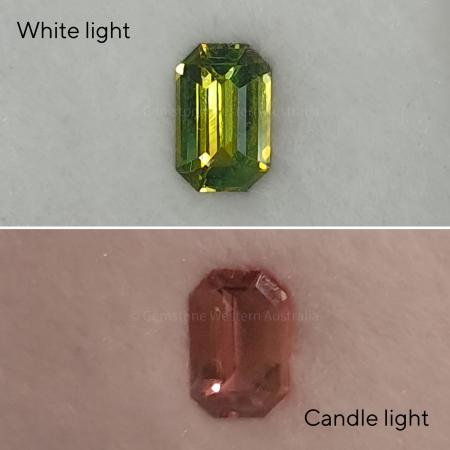 front view of 0.66 ct Natural Alexandrite Loose Gemstone Emerald Cut