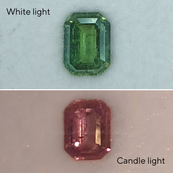 front view of 0.63 ct Natural Alexandrite Loose Gemstone Emerald Cut