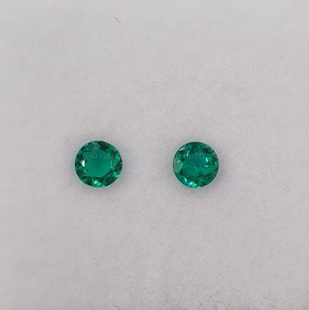 0.19 ct Natural Colombian Emeralds Round Loose Gemstones Pair