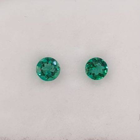 0.23 ct Natural Colombian Emeralds Round Loose Gemstones Pair
