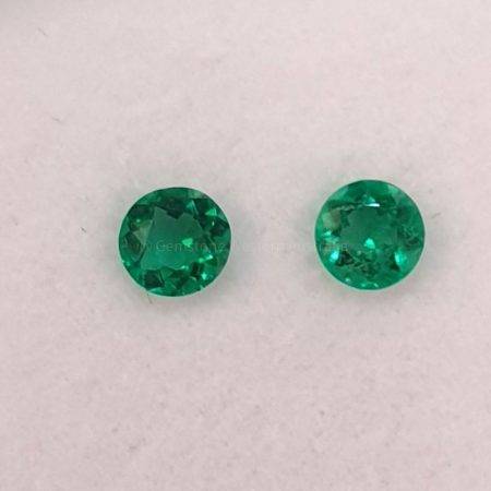 0.30 ct Natural Colombian Emeralds Round Loose Gemstones Pair