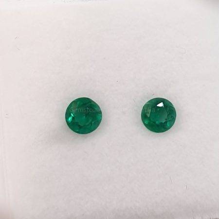 0.32 ct Natural Colombian Emeralds Round Loose Gemstones Pair