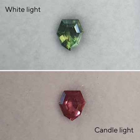 front view of 0.21 ct Natural Alexandrite Loose Gemstone Shield Fancy Cut