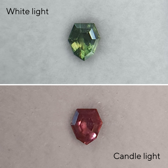 front view of 0.21 ct Natural Alexandrite Loose Gemstone Shield Fancy Cut