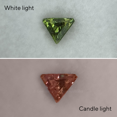 front view of 0.20 ct Natural Alexandrite Loose Gemstone Trillion Fancy Cut