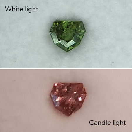 front view of 0.30 ct Natural Alexandrite Loose Gemstone Shield Fancy Cut