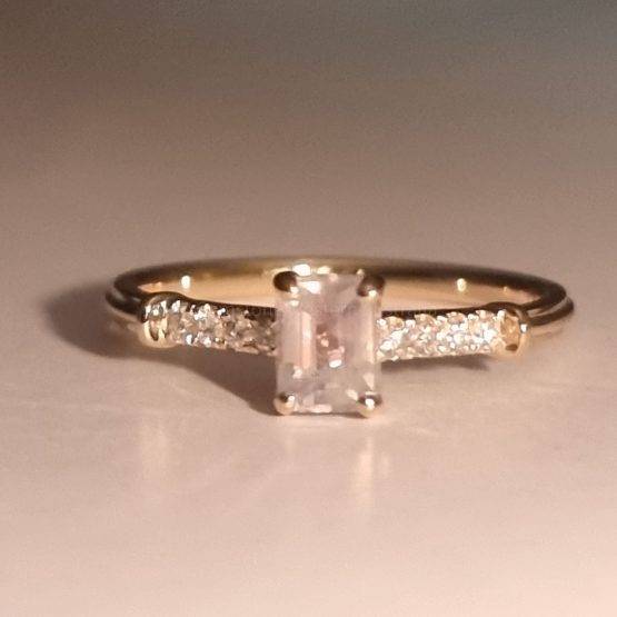 Natural Alexandrite Solitaire Ring with Accent Diamonds - 1982664