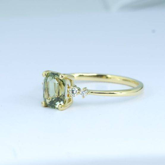 Dainty Teal Sapphire Ring in 18K Yellow Gold - 1982667-4