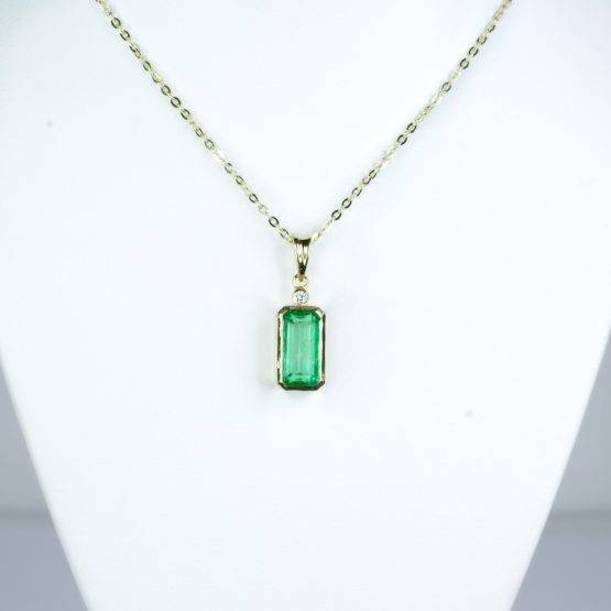 1.77ct Elongated Colombian Emerald Pendant - 1982680