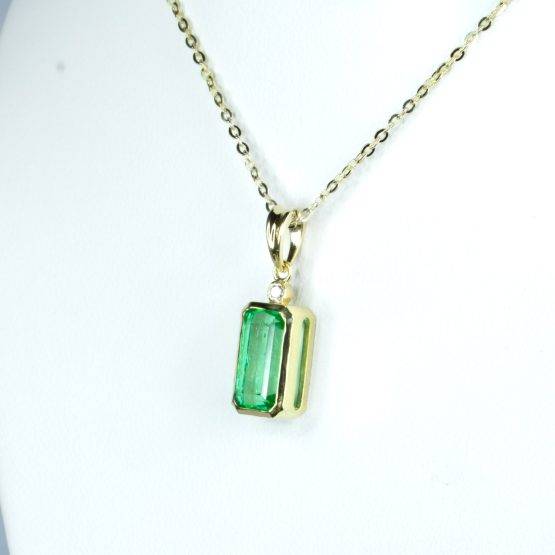 1.77ct Elongated Colombian Emerald Pendant - 1982680-1