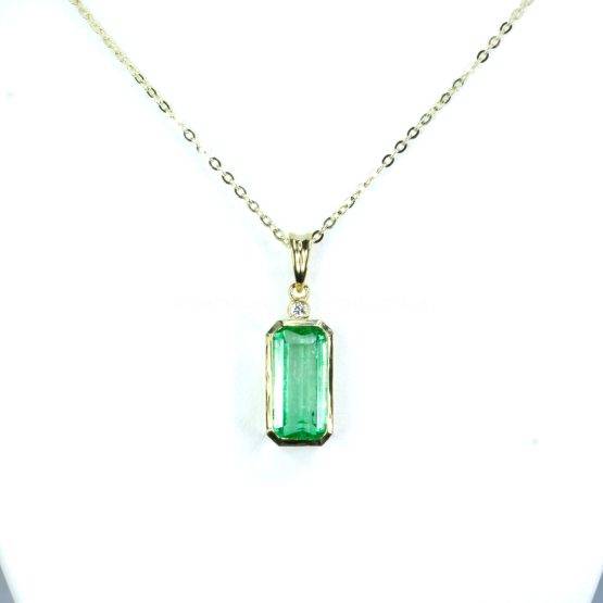 2.70ct Emerald cut Pendant | Colombian Emerald Pendant - 1982681-1