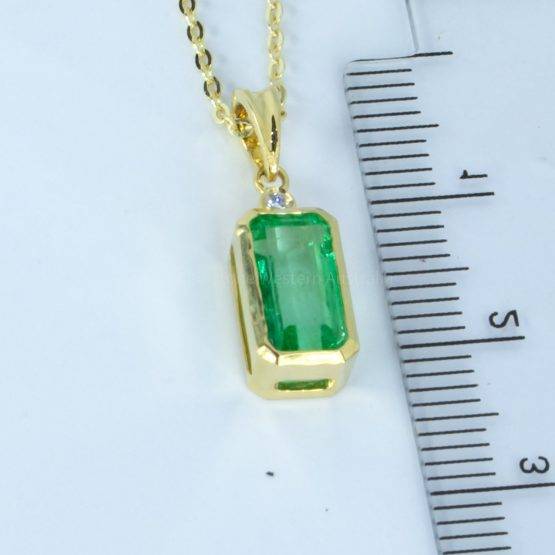 1.77ct Elongated Colombian Emerald Pendant - 1982680-2