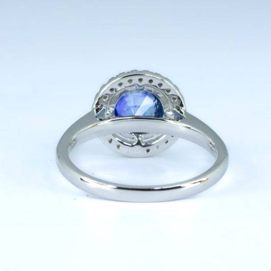 1.64ct Natural Blue Sapphire Ring | Diamond Floating Halo Ring in Platinum - 1982689-2