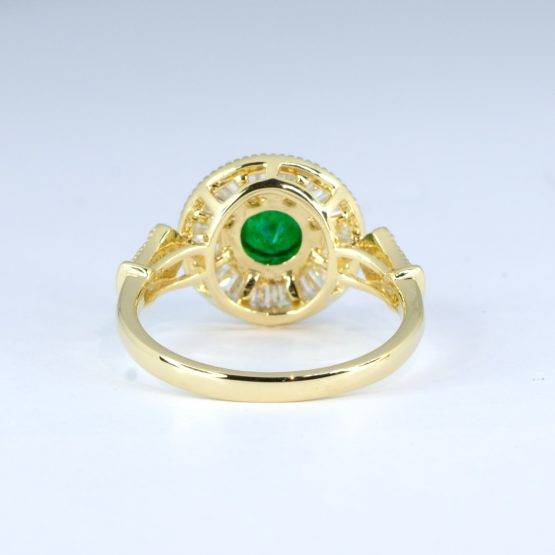 1.16ct Emerald and Diamond Art Deco Ring | Colombian emerald Ring in 18K Gold - 1982690-5