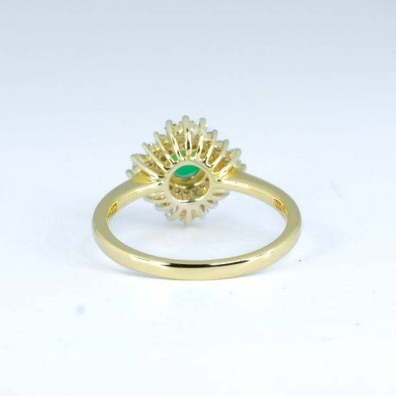 Art Deco Style Emerald Ring | Colombian Emerald Ring 18K Gold - 1982692-4