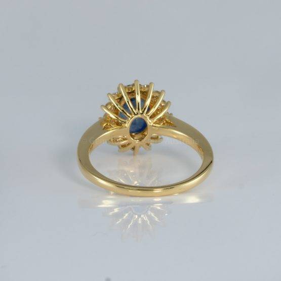 2.58CT Princess Diana Inspired Blue Sapphire Halo Ring - 1982708-4