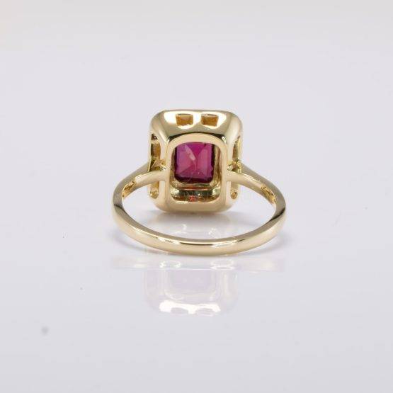 Art-Deco Inspired Ruby Ring |1.5ct Unheated Ruby Halo Ring - 1982714-3