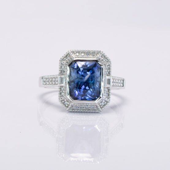 3 carats Unheated Sapphire Platinum Ring - 1982715-2