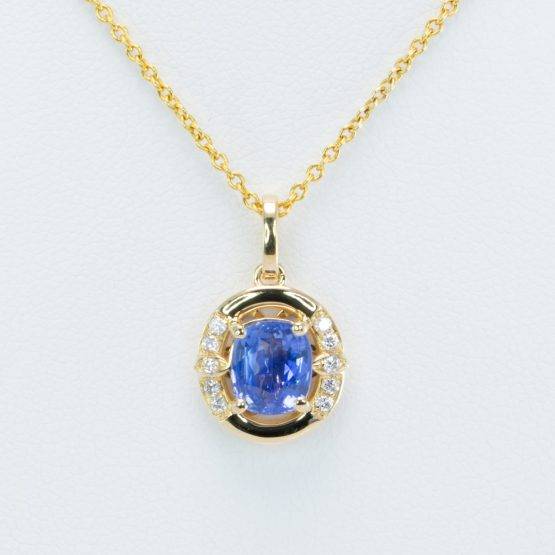 1.6ct Natural Sapphire Pendant in 18K Yellow Gold - 1982719-1