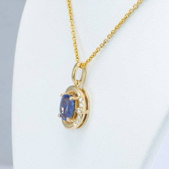 1.6ct Natural Sapphire Pendant in 18K Yellow Gold - 1982719-2