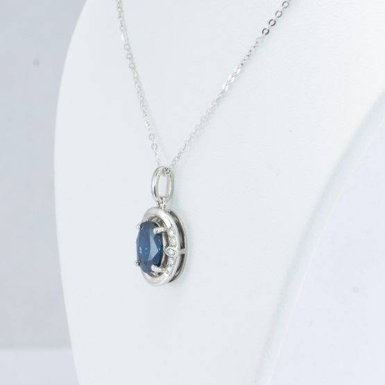 2.5 Carat Natural Sapphire Pendant in 18K White Gold - 1982724-3