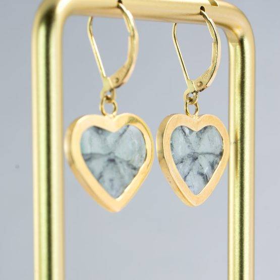 Heart-shaped Trapiche Emerald earrings