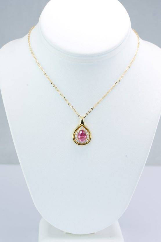 1.0 Carat Pink Sapphire and Diamonds Pendant - 1982729-1