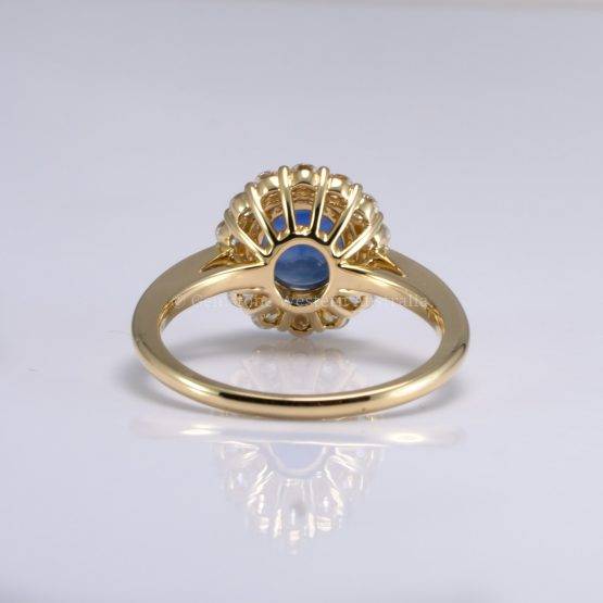 1.68ct Blue Sapphire Ring ft. Halo of Round Diamonds | Natural Sapphire Halo Ring - 1982737-2