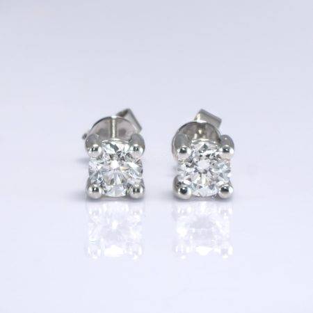 GIA 1ct Natural Diamonds Stud Earrings in Platinum |E -D VS1 Diamonds Studs - 1982739-1