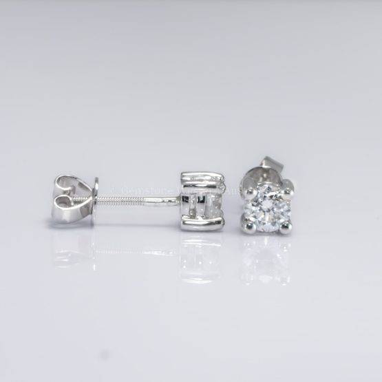 GIA 1ct Natural Diamonds Stud Earrings in Platinum |E -D VS1 Diamonds Studs - 1982739-2