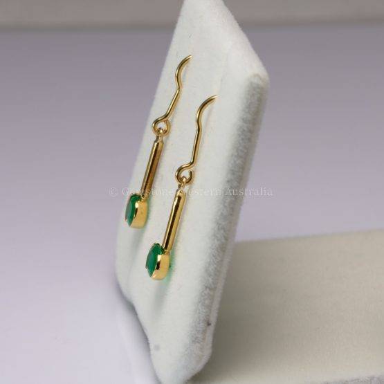 Dangling Emerald Earrings| Colombian Emerald Earrings in 18K Gold - 1982754-2