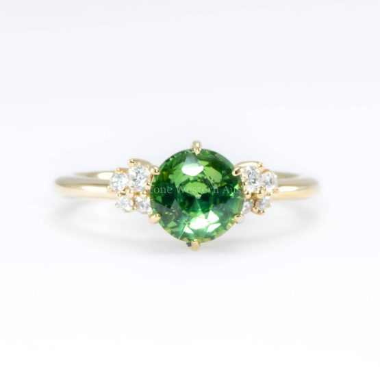 1.50ct Natural Unheated Teal Green Sapphire Ring in 18K Yellow Gold - 1982758-1