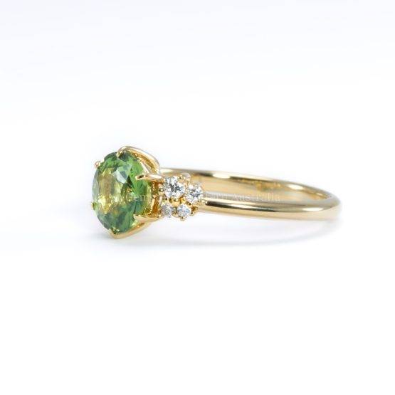 1.50ct Natural Unheated Teal Green Sapphire Ring in 18K Yellow Gold - 1982758-2