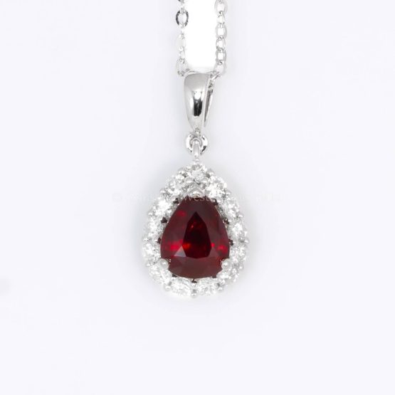 Exquisite Natural Unheated Ruby Pendant – 1.05ct Pear Shape - 1982765-2