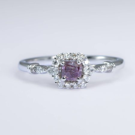 0.31ct Pink Diamond and Diamond Halo Ring in Platinum 950 - 1982771-1