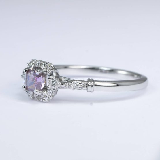 0.31ct Pink Diamond and Diamond Halo Ring in Platinum 950 - 1982771-2