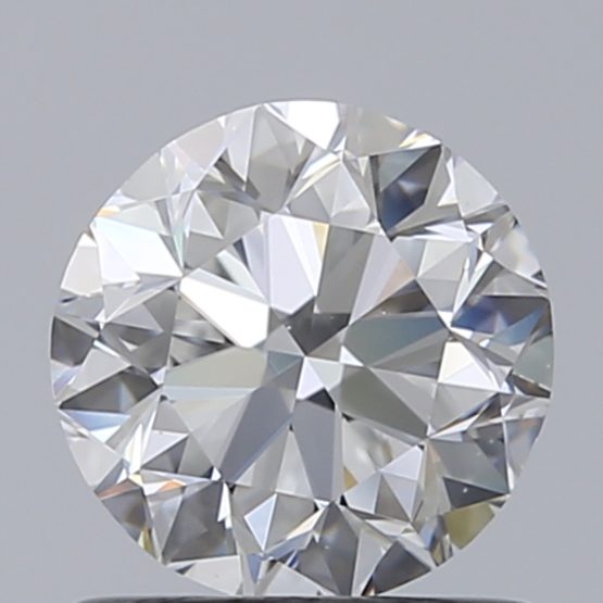 up closed view of the loose diamond of 1.0 Carat GIA Certified Round Brilliant Diamond in Platinum Solitaire Setting