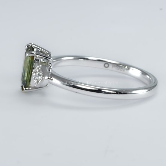 side view of 0.81ct Natural Party Green Sapphire Hexagonal Ring - 1982798