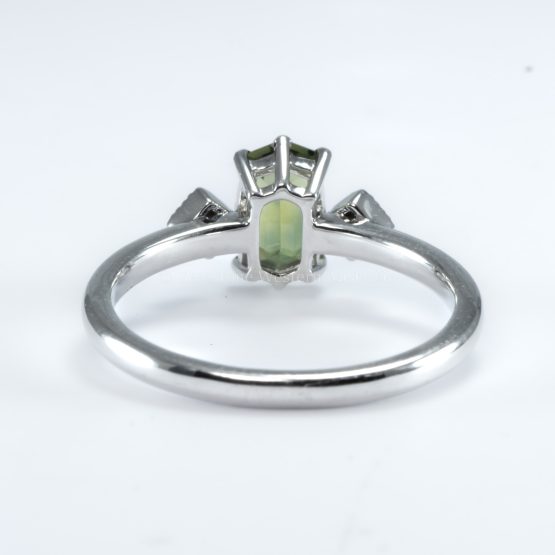 back view of 0.81ct Natural Party Green Sapphire Hexagonal Ring - 1982798